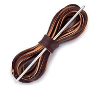Catchorn Lacets en cuir de 183 cm compatibles avec bottes et chaussures de | Lacets plats en cuir de vache véritable, 3,2 mm de large, 182,9 cm de long, avec aiguille, compatibles avec une relation