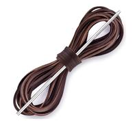 Catchorn Lacets en cuir de 183 cm compatibles avec bottes et chaussures de | Lacets plats en cuir de vache véritable, 3,2 mm de large, 182,9 cm de long, avec aiguille, compatibles avec une relation