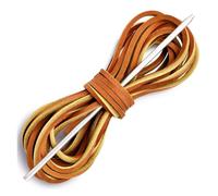 Catchorn Lacets en cuir de 183 cm compatibles avec bottes et chaussures de | Lacets plats en cuir de vache véritable, 3,2 mm de large, 182,9 cm de long, avec aiguille, compatibles avec une relation