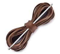 Catchorn Lacets en cuir de 183 cm compatibles avec bottes et chaussures de | Lacets plats en cuir de vache véritable, 3,2 mm de large, 182,9 cm de long, avec aiguille, compatibles avec une relation