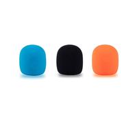 CaTeFo Interview GO Lot de 3 protections en mousse pour pare-brise sans fil Rode Wireless Go - Filtre anti-pop en éponge pour microphone - 3 pièces - Bleu, orange, noir
