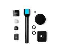 CaTeFo Kit de poignée d'entretien de microphone sans fil compatible avec microphone DJI, DJI Mic 2, Mic Mini et RODE Wireless GO, support magnétique avec drapeau de micro, pare-brise en mousse