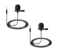 CaTeFo Lot de 2 microphones cravate pour DJI Mic 2 et émetteur Rode sans fil GO2 Pro, micro Lav omnidirectionnel TRS 3,5 mm pour Vlog Interview Streaming - LM2