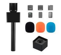 CaTeFo StarRig-HC Poignée de micro pour microphone DJI Mic Rode, support portable pour GO2 sans fil, adaptateur de plate-forme d'entrevue avec drapeau de micro, 3 mousses de couleur, StarRig-HC