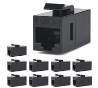 Catégorie 6 Module Ethernet, MACTISICAL® 180 ° Cat6 RJ45 8 Fils Jack avec Le Module d'information Unshielded (10 PCS, Noir)