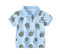 Catégorie de produit : hauts pratiques pour enfants avec impression de dessin animé, manches courtes, tenue de tous les jours, coton de qualité supérieure, coupe solide, confortable et élégant, bleu