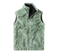 Catégorie de Produit Veste sans Manches pour Hommes | Titre du Produit Hommes Gilet décontracté Ample avec Velours épaule et intérieur Chaud vêtement d'extérieur Polyvalent pour et (Green, XXXL)