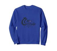 Catégorie : Sassy Feline Spirit pour Les Amoureux des Chats Sweatshirt, Unisexe pour Adultes, Bleu Royal, S