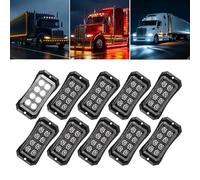 Catekro 10× Feux de Gabarit à LED 12V-24V, 8 LED Feux Blanc Lumière | Position À Deux Rangées Feu de Gabarit Remorque pour Camion Bus Caravane Utilitaire Robuste & Étanche IP65 Universels
