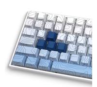 Catekro PBT Keycaps Side Print Keycaps, Shine Through Custom Key Caps 75 pour Cent, Topographic Keycap Set Dye Sub & Double Shot, 135 Touches Cherry Profile Keyboard Keycap pour Clavier Mécanique