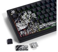 Catekro Shine Through Keycaps PBT Dye Sub Keycap Set, Side Print Keycaps, 131 Touches Cherry Profile Custom Keycaps, Wave of Kanagawa Double Shot Key Caps pour Claviers Mécaniques