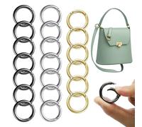 CATELL 20 Pièces 27mm Mousquetons Ronds à Ressort Alliage de Zinc Trousseau Mousqueton Rond Anneau Sac a Main pour Accessoires de Bricolage, Sacs à Main, Artisanat（Argent, Or, Pistolet Noir）