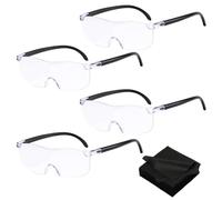 CATELL 4 Pcs Lunette Loupe, Grossissante 300% 500% 800% 1000% Lunettes Loupe Anti Lumière Bleue Lunette Loupe Grossissante pour Bijoutier Lecture Couture Artisanat Travail de Près Bricolage Seniors