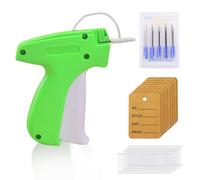 CATELL Etiqueteuse Vetement Pistolet Etiquette Textile Etiqueteuse Pistolet D'etiquettes avec 5 Aiguilles de Rechange + 1000 Fils Paddle (Blanc,5cm) + 100 Prix Etiquettes pour Chapeaux Vêtements