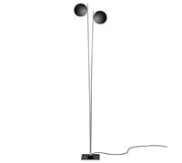 Catellani & Smith Lederam F2 Stehleuchte, disque noir, tige satinée dépolie, socle noir