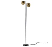 Catellani & Smith Lederam F2 Stehleuchte, disque or, tige noire, socle noir
