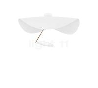 Catellani & Smith Lederam Manta CWS1 Applique/Plafonnier LED disque blanc, tige dorée, abat-jour blanc Ce luminaire comporte des modules à LED prémontés de classes énergétiques A A++, A+, A