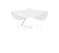 Catellani & Smith Lederam Manta CWS1 Applique/Plafonnier LED disque blanc, tige satinée, abat-jour blanc Ce luminaire comporte des modules à LED prémontés de classes énergétiques A A++, A+, A