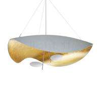 Catellani & Smith Lederam Manta Suspension LED blanc/doré/blanc-doré - ø100 cm Ce luminaire comporte des modules à LED prémontés de classes énergétiques A A