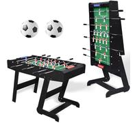 Catennacio Zizou Baby-Foot Enfant & Ados Pliable Noir - Babyfoot Compact 121 cm - Barres Télescopiques Acier, 2 Balles Incluses - Gain de Place & Facile à Ranger