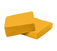 Caterello Lot de 100 serviettes en papier solide double épaisseur - 33 x 33 cm - Serviettes de table colorées - Serviettes en papier pour fêtes et événements - Jaune