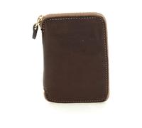 Caterina Lucchi Cuir Porte-Monnaie Nina Wallet Small Zip Around Moro Marron foncé