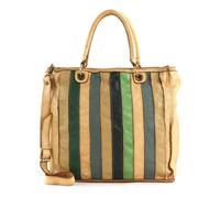 CATERINA LUCCHI Sac shopper brun clair vert en cuir pour femme - Indica Shopping Bag Comb. Primavera + T / Cognac 220145