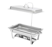 Catering Chauffe-buffet Acier inoxydable 7L Plateau en acier inoxydable Distributeur et chauffe-buffet Argent pour la restauration, les buffets, les hôtels, les restaurants