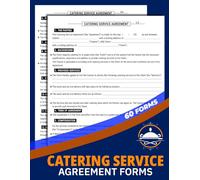 Catering Service Agreement Forms: Food Service Provider Contract Logbook Between Caterer and Client | 60 Forms, 120 Two-Sided Pages
