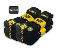 Caterpillar 12 Paires CAT REAL WORK SOCKS - Chaussettes de travail femmes hommes - Noir - Taille 46-50