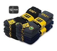 Caterpillar 12 Paires CAT REAL WORK SOCKS - Chaussettes de travail femmes hommes - Taille unique EU 39-42, Color mix 1
