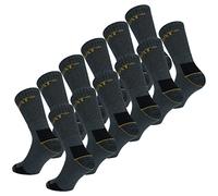 Caterpillar 12 Paires Chaussettes Travail Mi-Mollet - Chaussures de Sécurité - Pointe et Talon Renforcé - Coton Eponge (41-45, Gris)