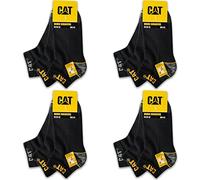 CAT Caterpillar 12 Pairs WORK SNEAKERS Sneaker Socks Socquettes de travail basse Taille Chaussettes de baskets Chaussettes de travail hommes Chaussettes d'affaires bas 39-50 (47-50, 12 Pairs Noir)