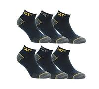 Caterpillar 6/12 Paires Chaussettes Travail Sneaker Hommes Prévention des Accidents Talon et Pointe Renforcées Coton, bleu, 47-50