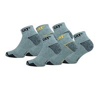 Caterpillar 6/12 Paires Chaussettes Travail Sneaker Hommes Prévention des Accidents Talon et Pointe Renforcées Coton, Gris Melange, 39-42