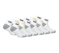 Caterpillar 6/12 Paires Chaussettes Travail Sneaker Hommes Prévention des Accidents Talon et Pointe Renforcées Coton, 12 Paires Blanc, 39-42