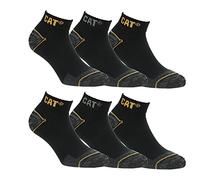 Caterpillar 6/12 Paires Chaussettes Travail Sneaker Hommes Prévention des Accidents Talon et Pointe Renforcées Coton