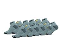 Caterpillar 6/12 Paires Chaussettes Travail Sneaker Hommes Prévention des Accidents Talon et Pointe Renforcées Coton, 12 Paires Gris Melange, 39-42