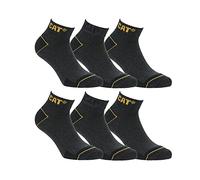 Caterpillar 6/12 Paires Chaussettes Travail Sneaker Hommes Prévention des Accidents Talon et Pointe Renforcées Coton, Anthracite, 43-46