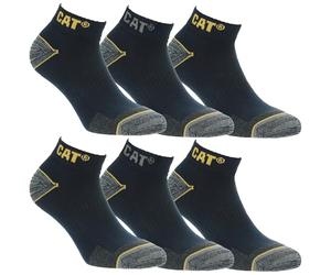 Caterpillar 6/12 Paires Chaussettes Travail Sneaker Hommes Prévention des Accidents Talon et Pointe Renforcées Coton, bleu, 47-50
