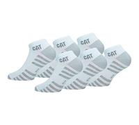 Caterpillar 6 Paires Chaussettes Sneakers Longueur Cheville - Pour Tout Usage - Pointe et Talons Renforcés - Coton (Blanc, 39-42)