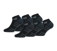 Caterpillar 6 Paires Chaussettes Sneakers Longueur Cheville - Pour Tout Usage - Pointe et Talons Renforcés - Coton (Noir, 43-46)