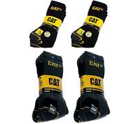 Caterpillar 6 Paires Chaussettes Travail Mi-Mollet - Chaussures de Sécurité - Pointe et Talon Renforcé - Coton Eponge