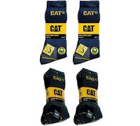 Caterpillar 6 Paires Chaussettes Travail Mi-Mollet - Chaussures de Sécurité - Pointe et Talon Renforcé - Coton Eponge