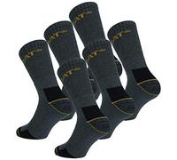 Caterpillar 6 Paires Chaussettes Travail Mi-Mollet - Chaussures de Sécurité - Pointe et Talon Renforcé - Coton Eponge