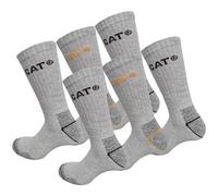 Caterpillar 6 Paires Chaussettes Travail Mi-Mollet - Chaussures de Sécurité - Pointe et Talon Renforcé - Coton Eponge