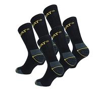 Caterpillar 6 Paires Chaussettes Travail Mi-Mollet - Chaussures de Sécurité - Pointe et Talon Renforcé - Coton Eponge
