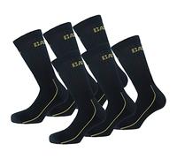 Caterpillar 6 Paires Chaussettes Travail Mi-Mollet - Pointe Talon Renforcés - Fibre Cordura - Coton (Noir, 39-42)