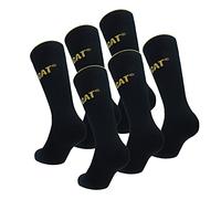 Caterpillar 6 Paires de chaussettes de travail CAT, renforcées au talon et à la pointe, remaillé à la main, fils de coton peigné de haute qualité,39-42,Noir