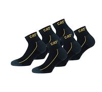Caterpillar 6 Paires Robust Work Sneaker, chaussettes de travail en coton doux, pointe et talon renforcés, CORDURA Fibre Technology (Noir, 39-42)